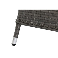 Garden sofa DKD Home Decor Crystal Grey Polyester synthetic rattan Steel Dark brown (175 x 73 x 81 cm)