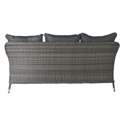 Gartenbank DKD Home Decor Kristall Grau Polyester Synthetischer Rattan Stahl Dunkelbraun (175 x 73 x 81 cm)