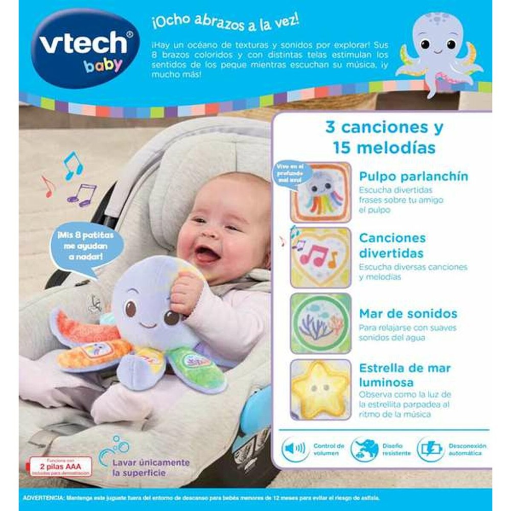 Fluffy toy Vtech Textile Octopus 20,5 x 17,6 x 11 cm