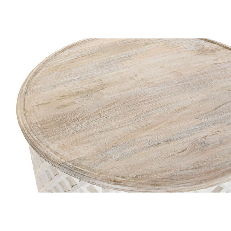 Centre Table DKD Home Decor White Natural Aluminium Mango wood 81 x 81 x 45 cm