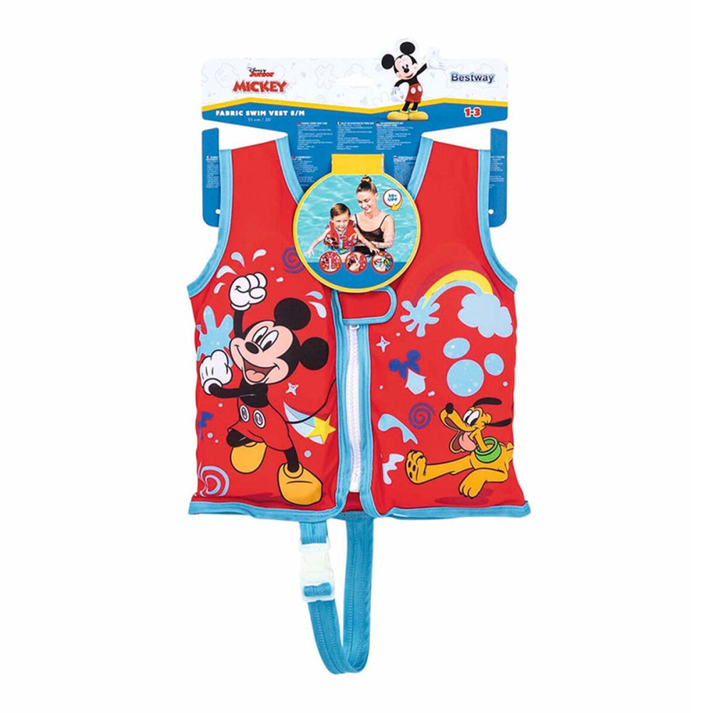 Bestway Gilet Disney Mickey Mouse UPF 50+ 51 cm +1 à 3 Ans Piscine et Plage 09101