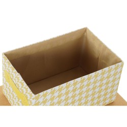 Jeu de Caisses de Rangement Empilables DKD Home Decor Gris Bleu Jaune 40 x 30 x 20 cm