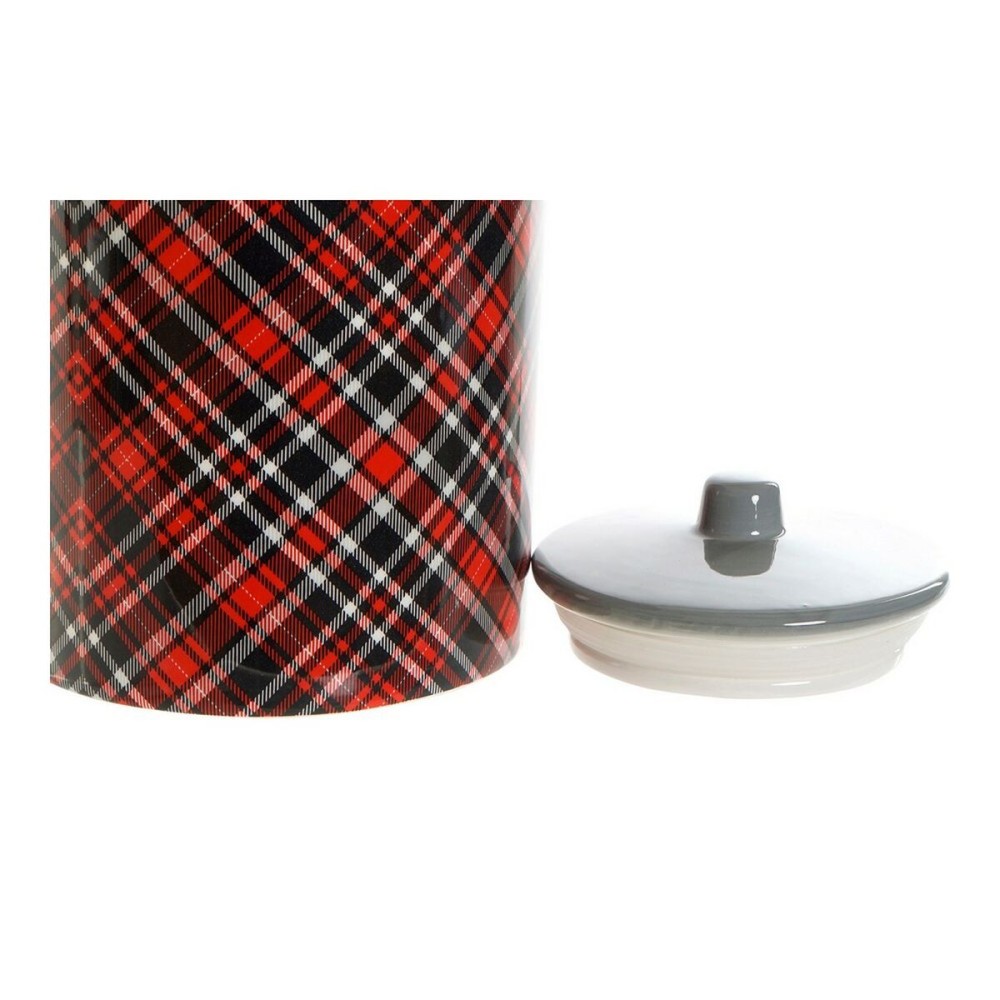 Boîte DKD Home Decor Noir Rouge Gris 15 x 15 x 22 cm
