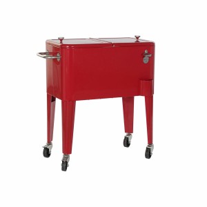 Kühlschrank DKD Home Decor Rot Mit Rädern 74 x 43 x 80 cm Stahl Polypropylen 56 L (74 x 43 x 80 cm)