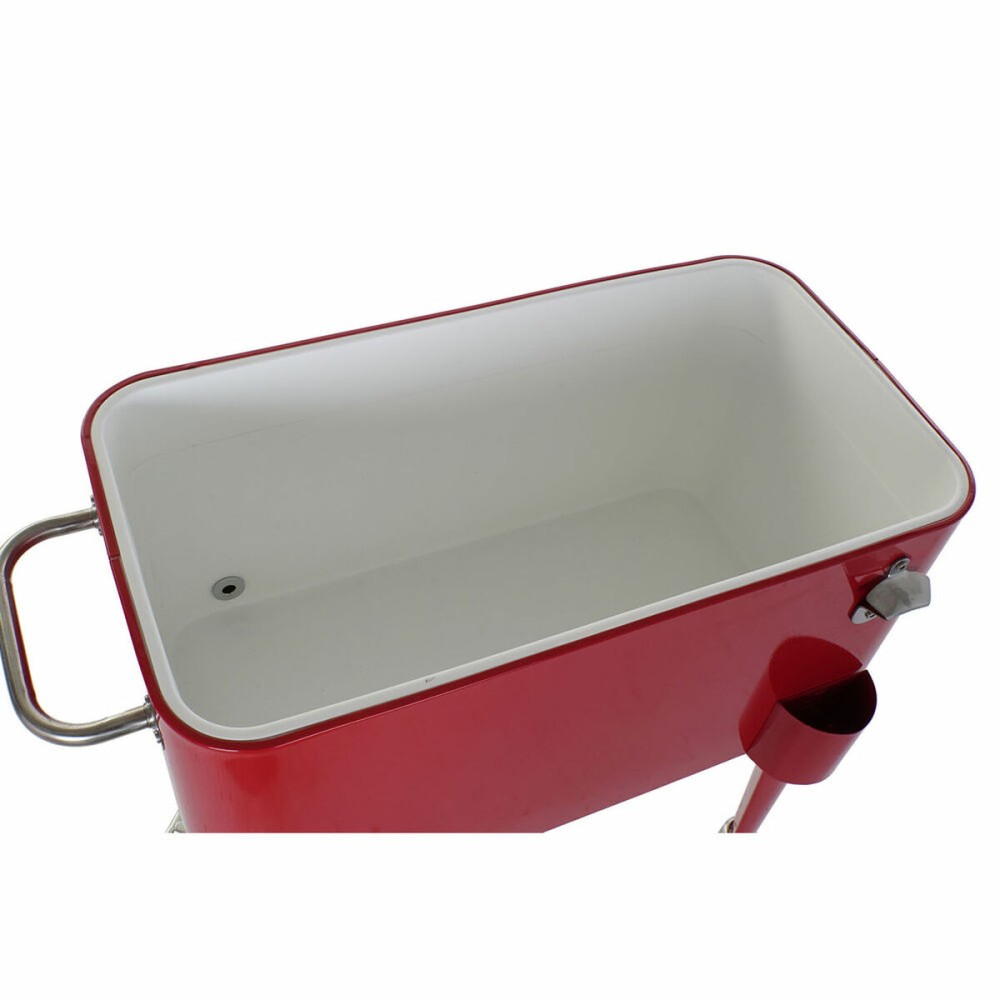 Frigo DKD Home Decor Rouge Avec des roues 74 x 43 x 80 cm Acier polypropylène 56 L (74 x 43 x 80 cm)