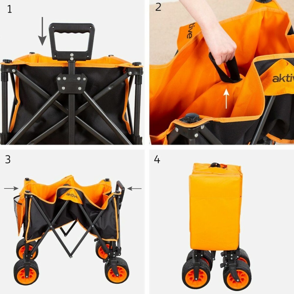 Multi-purpose Cart Aktive Orange 86 x 44 x 53 cm Foldable Beach