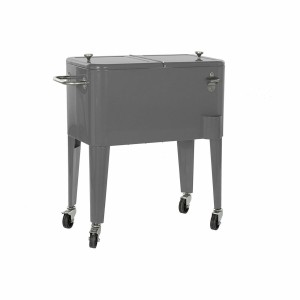 Kühlschrank DKD Home Decor Mit Rädern Grau Dunkelgrau Stahl Polypropylen 56 L 74 x 43 x 80 cm (74 x 43 x 80 cm)