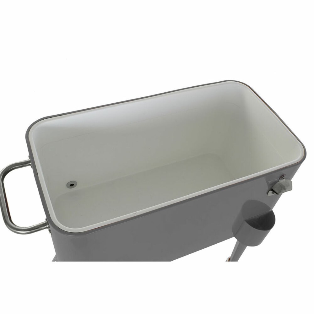 Frigo DKD Home Decor Avec des roues Gris Gris foncé Acier polypropylène 56 L 74 x 43 x 80 cm (74 x 43 x 80 cm)