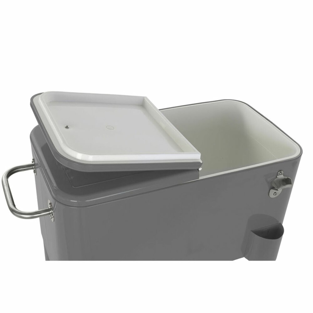 Frigo DKD Home Decor Avec des roues Gris Gris foncé Acier polypropylène 56 L 74 x 43 x 80 cm (74 x 43 x 80 cm)