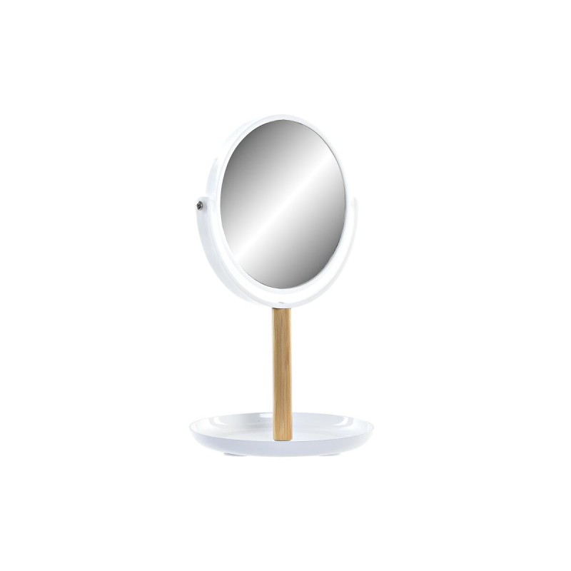 Miroir DKD Home Decor Blanc Naturel Bambou Aluminium polystyrène 17 x 17 x 31 cm