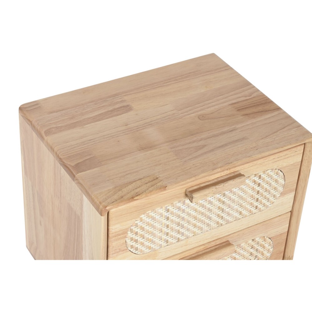 Table de Nuit Home ESPRIT Bois Métal Rotin 40 x 30 x 48 cm