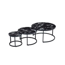 kleines Beistelltischchen Home ESPRIT Schwarz 80 x 80 x 1 cm