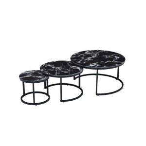 kleines Beistelltischchen Home ESPRIT Schwarz 80 x 80 x 1 cm