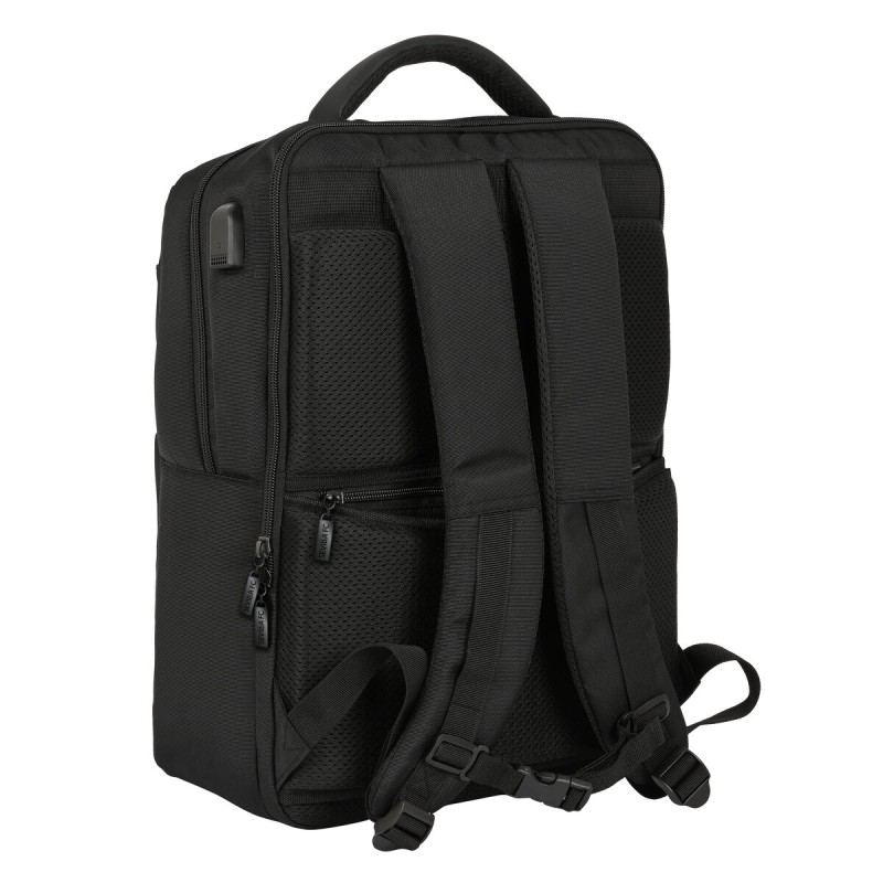 Laptop Backpack Sevilla Fútbol Club Premium 15,6'' Black (31 x 44 x 13 cm)