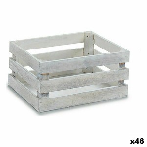 Dekorative Box Weiß Pappelholz 22 x 9 x 13 cm (48 Stück)