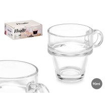 Piece Coffee Cup Set Vivalto Z908-4/BHA6 Transparent Glass 90 ml (6 Units)