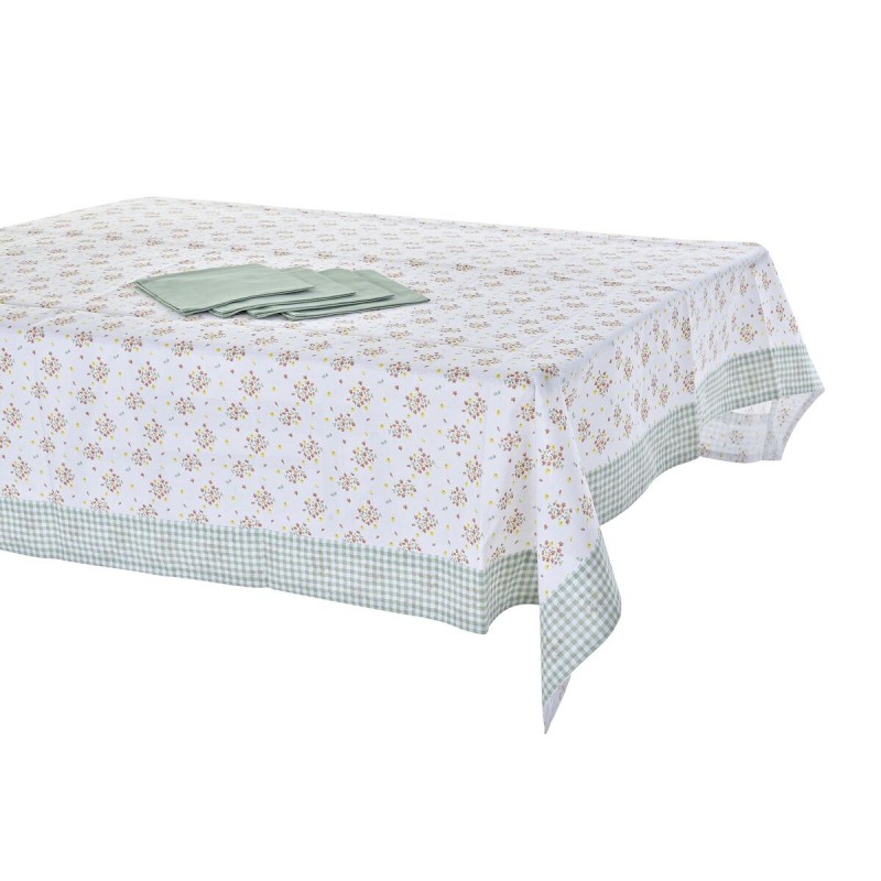 Tischwäsche-Set DKD Home Decor Blomster 150 x 250 x 0,5 cm grün