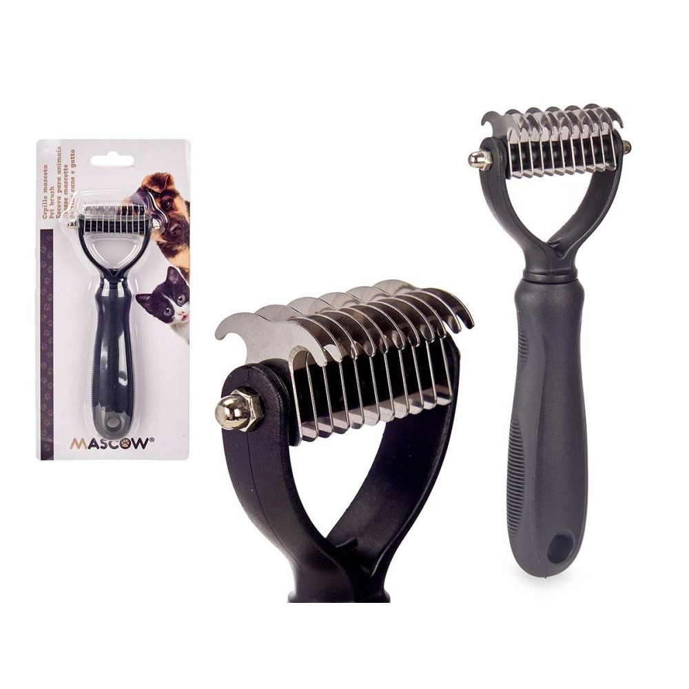 Dog Brush Mascow 333 Black Silicone 6,5 x 17 x 3 cm 12 Units