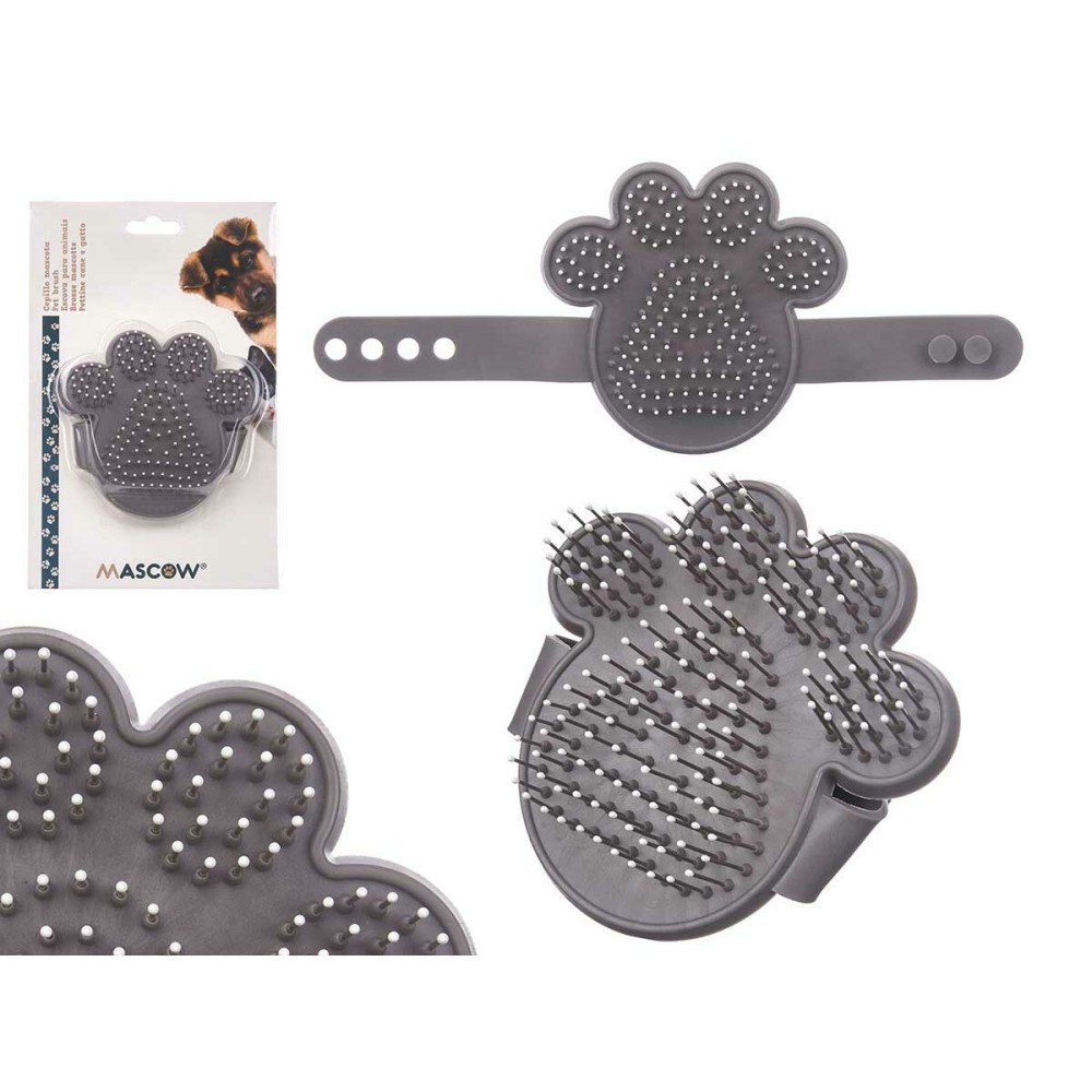 Dog Brush Mascow 336 Grey 10,5 x 10 x 3 cm (12 Units)
