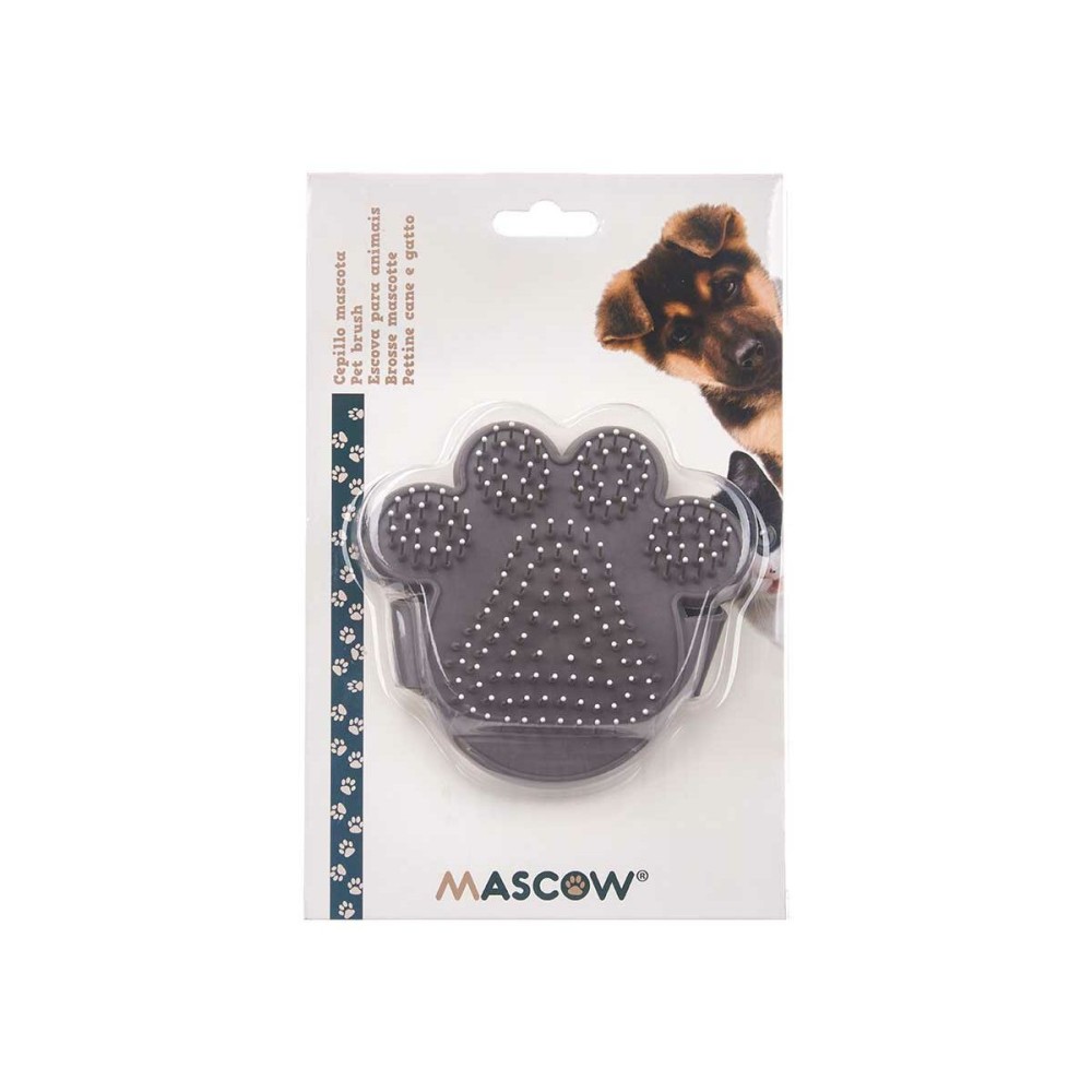 Dog Brush Mascow 336 Grey 10,5 x 10 x 3 cm (12 Units)