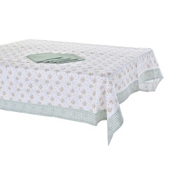 Service de linge de table DKD Home Decor Fleurs Vert 150 x 150 x 0,5 cm