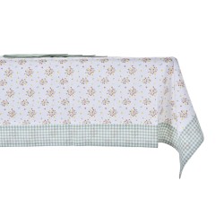 Service de linge de table DKD Home Decor Fleurs Vert 150 x 150 x 0,5 cm