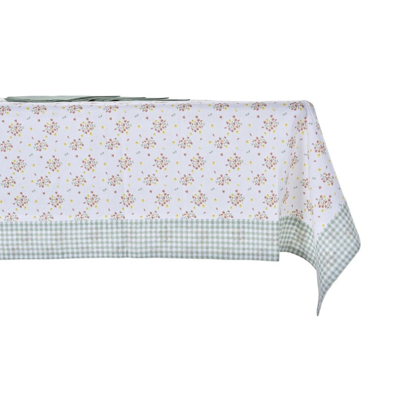 Tischwäsche-Set DKD Home Decor Blomster grün 150 x 150 x 0,5 cm