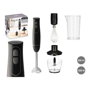 Hand-held Blender Argon JE-908BL Black Grey 1000 W