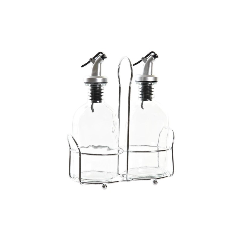 Cruet DKD Home Decor Vinegar server Transparent Metal Crystal (2 Units) (2 pcs)