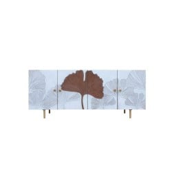 Sideboard DKD Home Decor White Brown Golden Metal Mango wood 177 x 45 x 75 cm