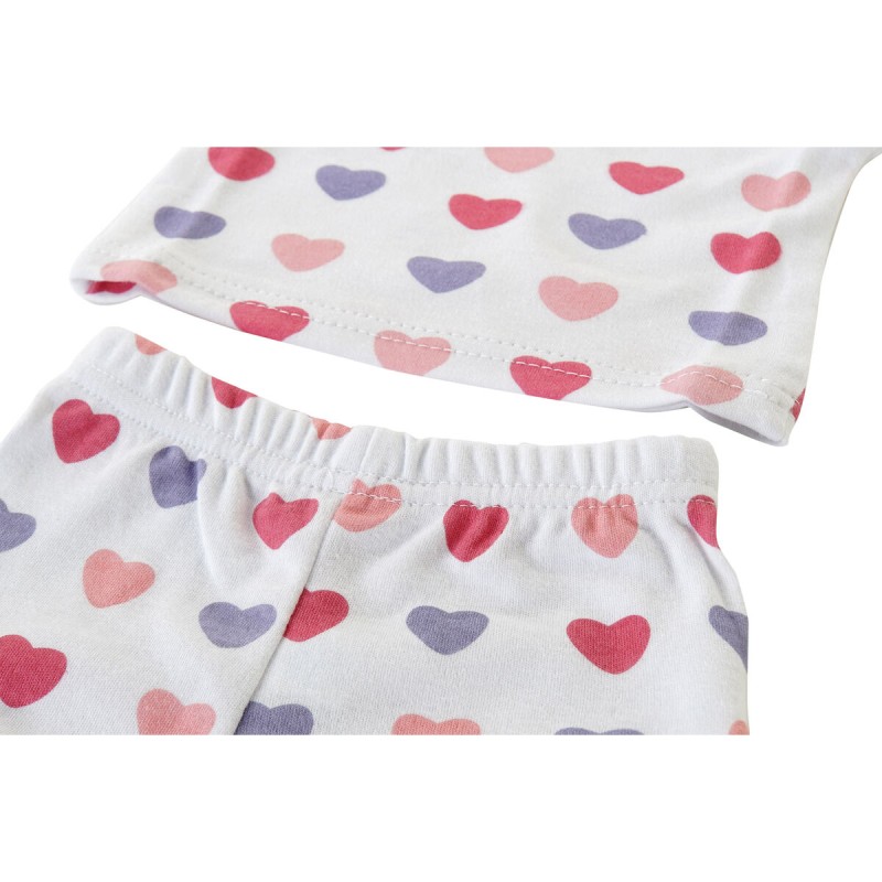 Ensemble de Vêtements DKD Home Decor Blanc Rose (2 Unités) Coton 0-6 Mois