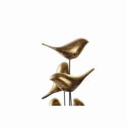 Deko-Figur DKD Home Decor Kristall Schwarz Gold Harz Vögel (17 x 17 x 32 cm)