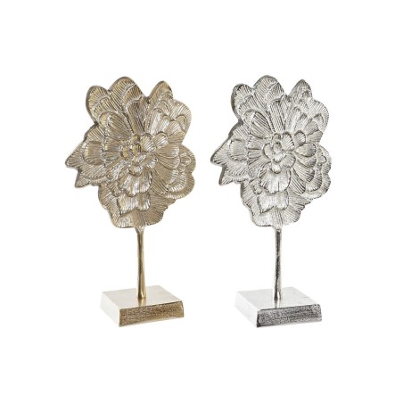 Decorative Figure DKD Home Decor 22 x 10 x 38 cm Flower Champagne Silver Oriental