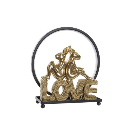 Leuchtende Dekoration DKD Home Decor Love Hase Harz (30 x 11 x 31,5 cm)