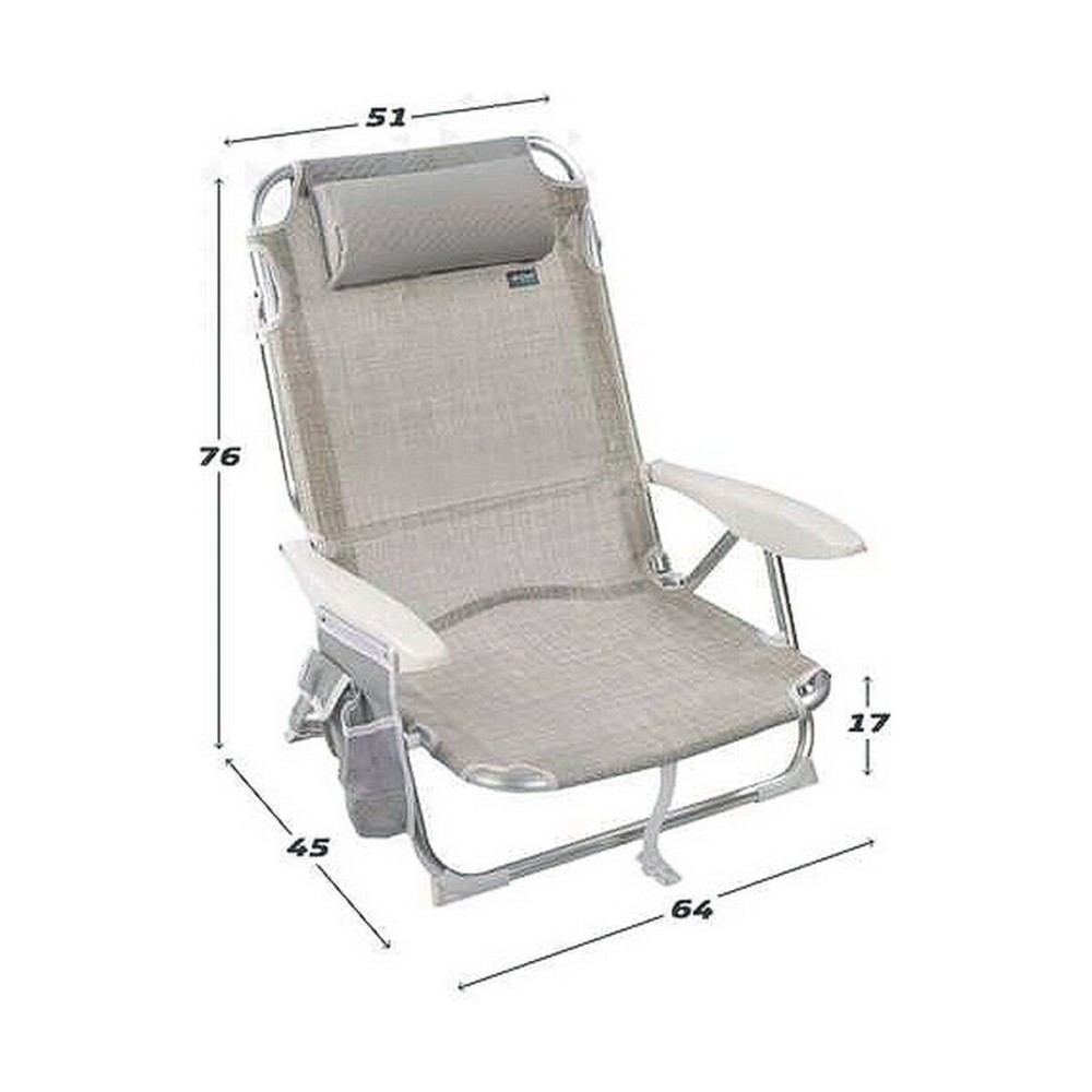 Beach Chair Colorbaby Grey 51 x 45 x 76 cm