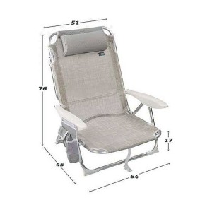 Beach Chair Colorbaby Grey 51 x 45 x 76 cm