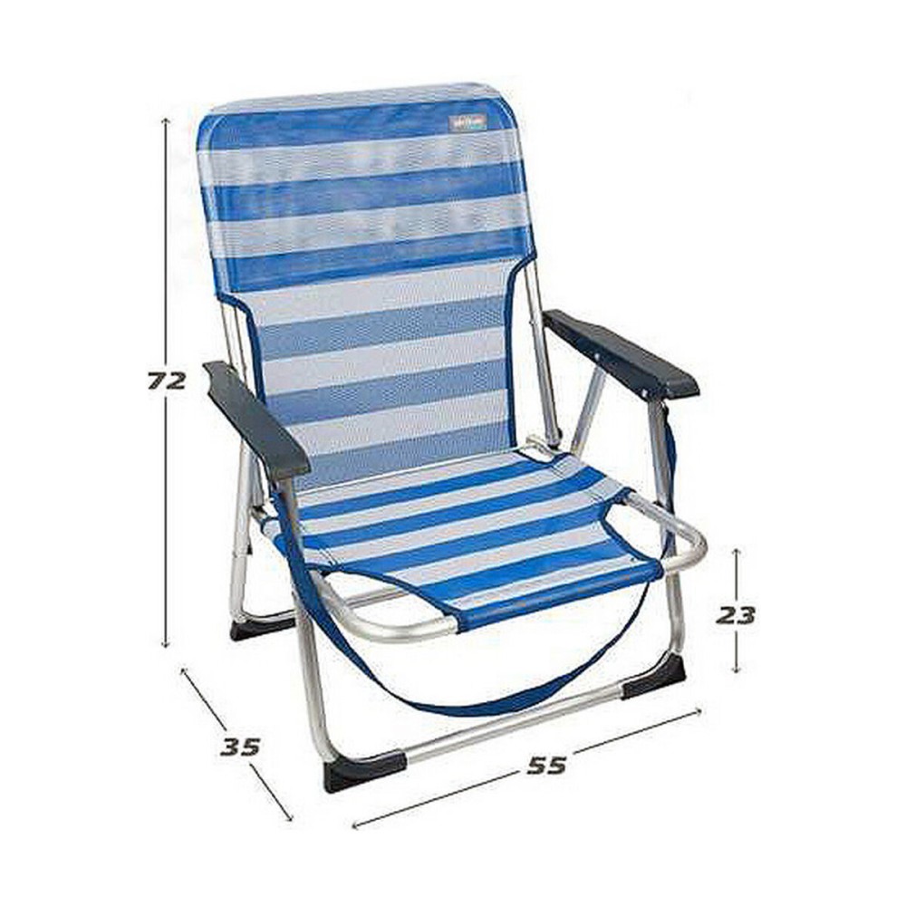 Folding Chair Colorbaby 55 x 35 x 72 cm White Navy Blue