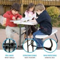 Table de pique-nique Lifetime Pliable Crème Acier 82,5 x 90 x 53,5 cm