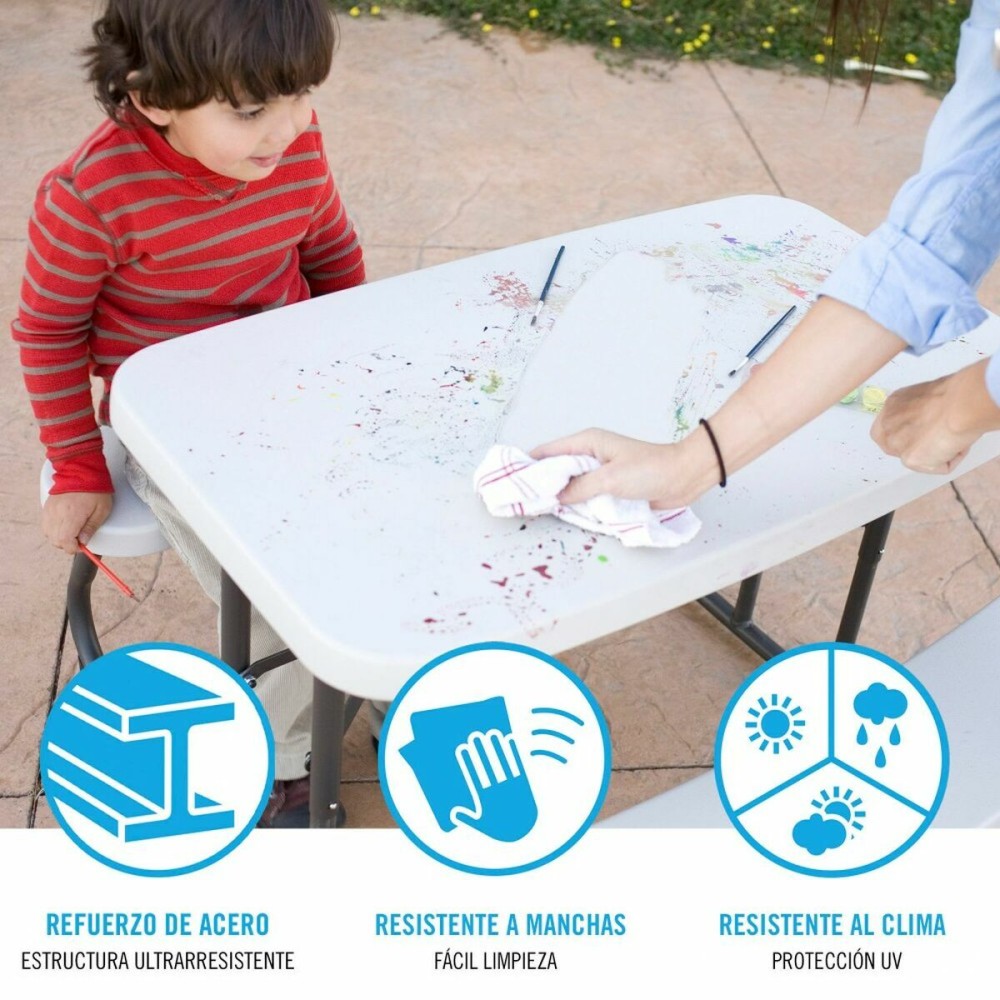 Table de pique-nique Lifetime Pliable Crème Acier 82,5 x 90 x 53,5 cm