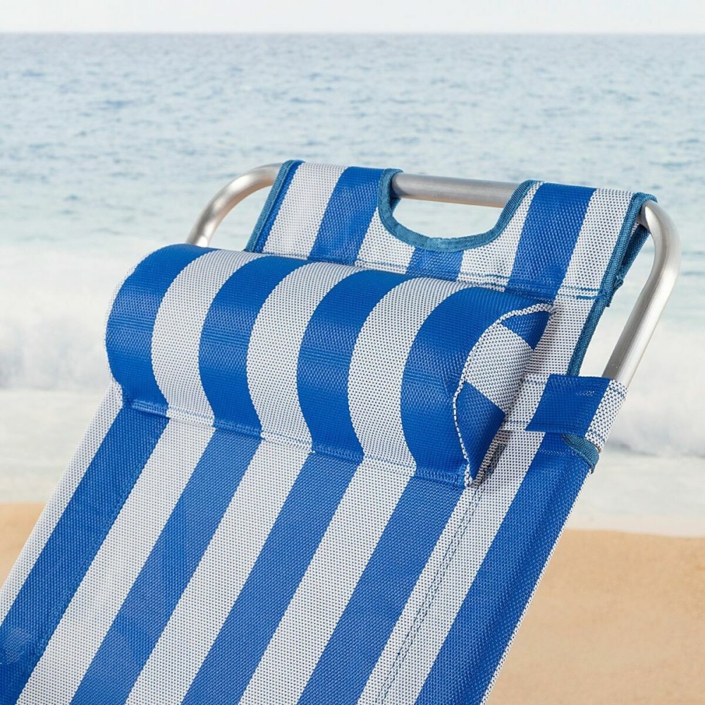 Reclining lounder Aktive textilene Aluminium Blue White 153 x 47 x 33 cm