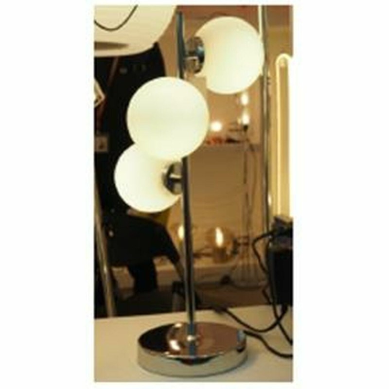 Lampe de bureau DKD Home Decor 26 x 26 x 59 cm Verre Argenté Métal Blanc 220 V 50 W 23 x 23 x 49 cm