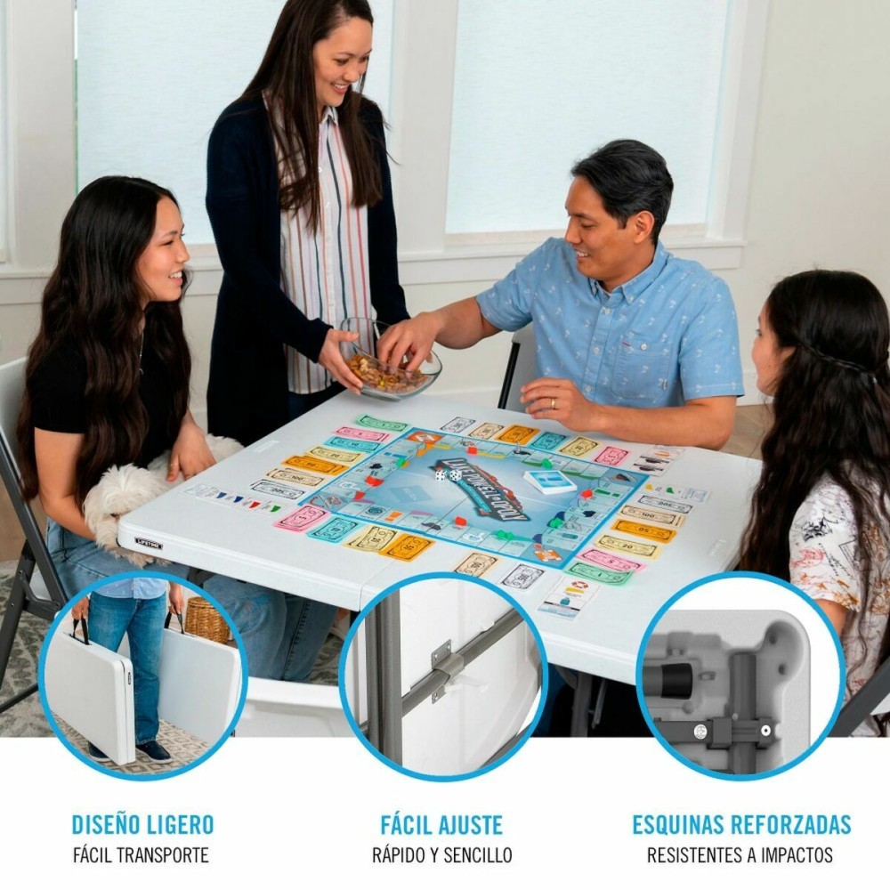 Table Piable Lifetime Blanc Carré Acier Plastique 94 x 94 x 74 cm
