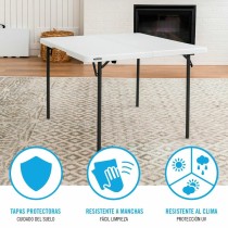 Table Piable Lifetime Blanc Carré Acier Plastique 94 x 94 x 74 cm