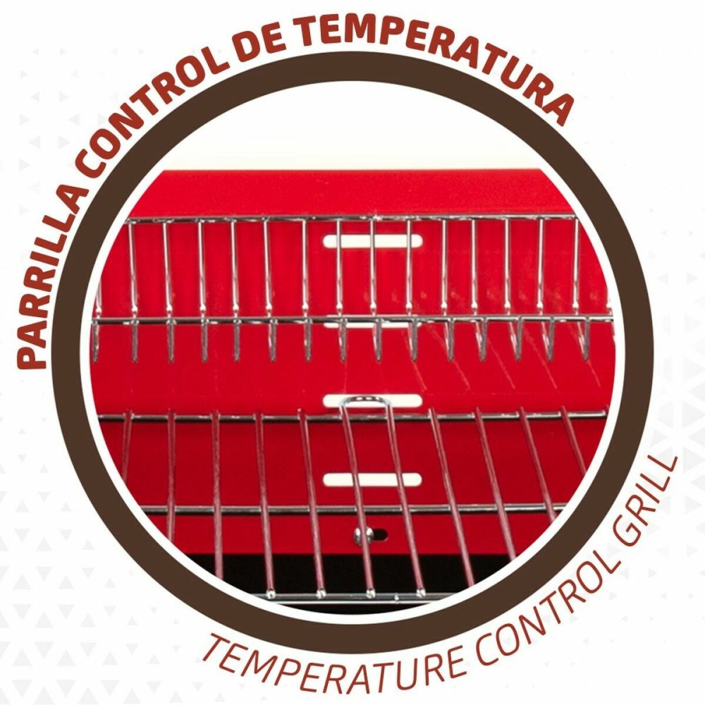Coal Barbecue with Wheels Aktive Steel Plastic 66 x 44 x 85 cm Rectangular Red