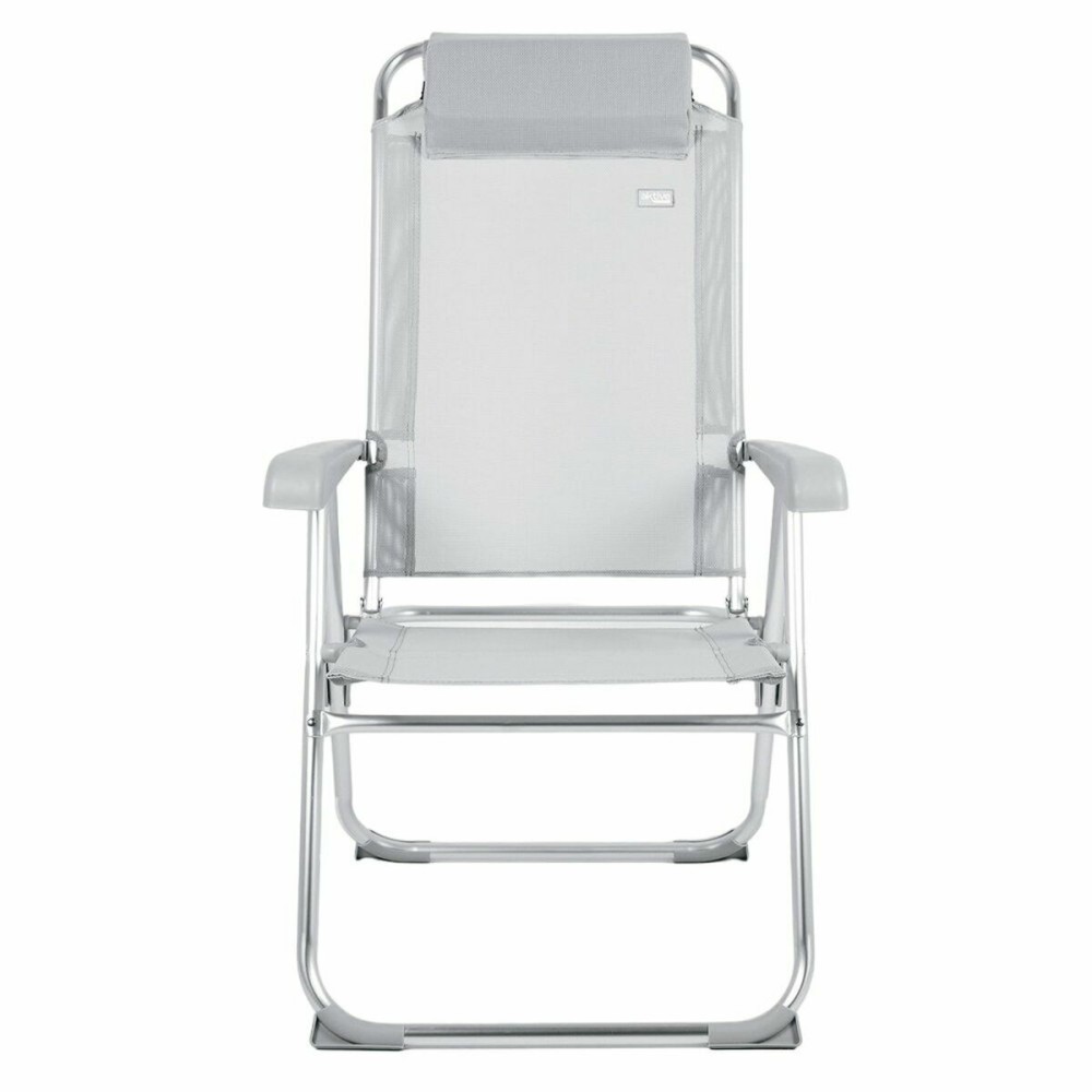 Gepolsterte Campingstuhl Aktive Neigbar Grau 44 x 55 x 101 cm