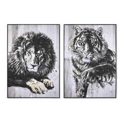 Cadre DKD Home Decor 103 x 4,5 x 143 cm Tigre Colonial (2 Unités)