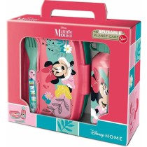 Gamelle avec Gourde Minnie Mouse Rose 21 x 18 x 7 cm