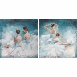 Bild DKD Home Decor 100 x 3,5 x 100 cm Ballett-Tänzerin Romantisch (2 Stück)