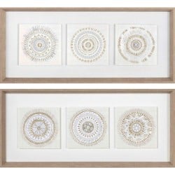 Painting DKD Home Decor 61 x 3,8 x 26 cm 63,5 x 4 x 28,6 cm Circles Scandinavian (2 Units)