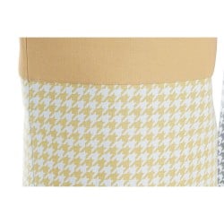 Laundry basket DKD Home Decor Houndstooth Metal Yellow Blue Grey Multicolour 30 x 40 cm 40 x 40 x 60 cm (3 Units)